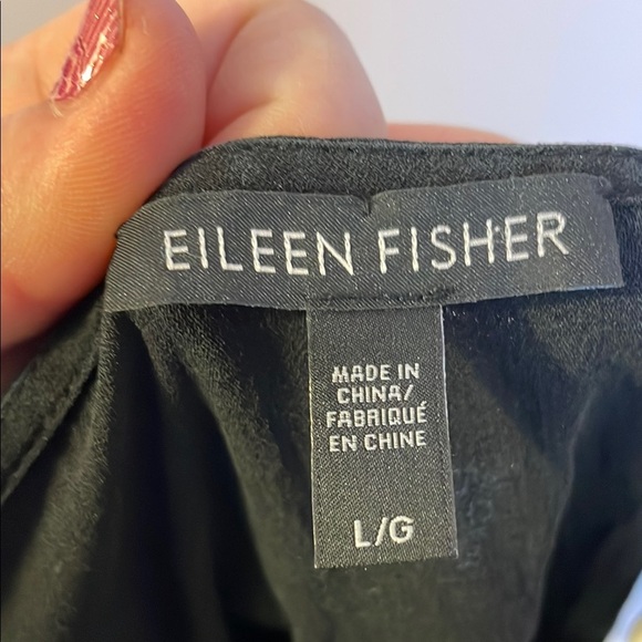 Eileen Fisher Silk Black Mini Shift Dress or Tunic size L - Picture 4 of 16
